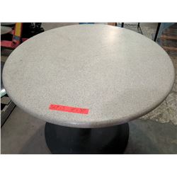 Qty 3 Round Stone Tables on Metal Pedestal Base 40" x 30"H