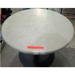 Qty 3 Round Stone Tables on Metal Pedestal Base 40" x 30"H