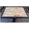 Image 1 : Qty 4 Square Marble Tables on Metal Pedestal Base 30" x 42" x 29"H