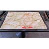 Image 1 : Qty 4 Square Marble Tables on Metal Pedestal Base 30" x 42" x 29"H