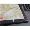 Image 3 : Qty 4 Square Marble Tables on Metal Pedestal Base 30" x 42" x 29"H
