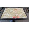 Image 1 : Qty 4 Square Marble Tables on Metal Pedestal Base 30" x 42" x 29"H