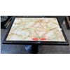 Image 1 : Qty 4 Square Marble Tables on Metal Pedestal Base 30" x 42" x 29"H