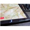 Image 2 : Qty 4 Square Marble Tables on Metal Pedestal Base 30" x 42" x 29"H