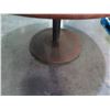 Image 2 : Qty 2 Round Wood Tables on Metal Pedestal Base 54" x 30"H