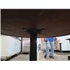 Image 3 : Qty 2 Round Wood Tables on Metal Pedestal Base 54" x 30"H