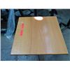 Image 2 : Qty 3 Square Wood Tables on Metal Pedestal Base 22" x 22" x 29"H