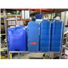 Image 1 : Qty 5+ Blue Plastic Containers w/ Handles & Spout Lids