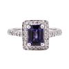Image 2 : 2.21 ctw Blue Sapphire And Diamond Ring - 14KT White Gold