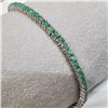 Image 2 : Silver Emerald 7"(5.1ct) Bracelet (~weight 11.73g), Appraised Retail $1396 (Estimated Selling Price 
