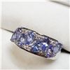 Image 2 : Silver Tanzanite December B-Stone(1.7ct) White Topaz Ring (~Size 7) (~weight 4.23g), Suggested Retai