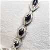 Image 2 : Silver Blacksapphire 7.5"(4.3ct) Bracelet (~weight 14.98g), Appraised Retail $1264 (Estimated Sellin