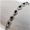 Image 3 : Silver Blacksapphire 7.5"(4.3ct) Bracelet (~weight 14.98g), Appraised Retail $1264 (Estimated Sellin