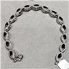 Image 4 : Silver Blacksapphire 7.5"(4.3ct) Bracelet (~weight 14.98g), Appraised Retail $1264 (Estimated Sellin