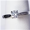 Image 1 : 14K White Gold Diamond (0.32Ct,Si-2,H) Ring (~Size 6) (~weight 1.64g), Made in Canada, Appraised Ret