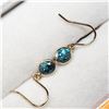 Image 2 : 10K Yellow Gold Blue Zircon(2.2ct) Earrings (~weight 0.67g), Made in Canada, Suggested Retail Value 