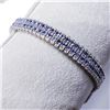 Image 2 : Silver Tanzanite December B-Stone 7"(9.6ct) Bracelet (~weight 22.6g), Appraised Retail $2860 (Estima
