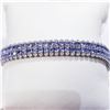 Image 5 : Silver Tanzanite December B-Stone 7"(9.6ct) Bracelet (~weight 22.6g), Appraised Retail $2860 (Estima