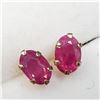 Image 1 : 10K Yellow Gold Burmese Ruby(0.6,ct) Earrings (~weight 0.48g), Made in Canada, Suggested Retail Valu