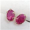 Image 2 : 10K Yellow Gold Burmese Ruby(0.6,ct) Earrings (~weight 0.48g), Made in Canada, Suggested Retail Valu