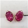 Image 3 : 10K Yellow Gold Burmese Ruby(0.6,ct) Earrings (~weight 0.48g), Made in Canada, Suggested Retail Valu