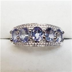 Silver Tanzanite December B-Stone(1.6ct) Ring (~Size 7) (~weight 3.27g), Suggested Retail Value $240