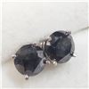 Image 2 : 14K White Gold Black Diamond(1.75ct) Earrings (~weight 1.12g), Made in Canada, Appraised Retail $185