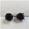 Image 1 : 14K White Gold Black Diamond(1.1ct) Earrings (~weight 0.82g), Made in Canada, Suggested Retail Value