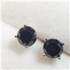 Image 2 : 14K White Gold Black Diamond(1.1ct) Earrings (~weight 0.82g), Made in Canada, Suggested Retail Value