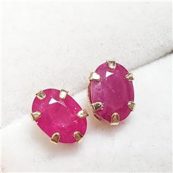 10K Yellow Gold Burmese Ruby(0.6,ct) Earrings (~weight 0.48g), Made in Canada, Suggested Retail Valu