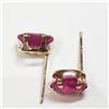 Image 2 : 10K Yellow Gold Burmese Ruby(0.6,ct) Earrings (~weight 0.48g), Made in Canada, Suggested Retail Valu