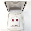 Image 3 : 10K Yellow Gold Burmese Ruby(0.6,ct) Earrings (~weight 0.48g), Made in Canada, Suggested Retail Valu