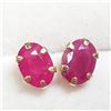 Image 4 : 10K Yellow Gold Burmese Ruby(0.6,ct) Earrings (~weight 0.48g), Made in Canada, Suggested Retail Valu