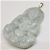 Image 3 : 14K Yellow Gold Jadeite Pendant (~weight 19.03g), Suggested Retail Value $300 (Estimated Selling Pri