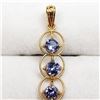 Image 1 : 18K Yellow Gold 3 Tanzanite(1.6ct) Pendant (~weight 1.07g), Made in Canada, Appraised Retail $2775 (