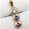 Image 2 : 18K Yellow Gold 3 Tanzanite(1.6ct) Pendant (~weight 1.07g), Made in Canada, Appraised Retail $2775 (
