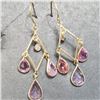 Image 3 : 18K Yellow Gold Pink Sapphire(2ct) Diamond(0.05ct) Earrings (~weight 1.54g), Made in Canada, Apprais