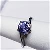 Image 1 : 10K White Gold Tanzanite Decemberb-Stone (1.3ct) Diamond (0.65Ct,Si-1,H-I-J) Ring (~Size 6) (~weight