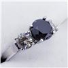 Image 1 : 10K White Gold Black Diamond(1.25ct) Diamond (0.8Ct,I,H-I) Ring (~weight 2.7g), Made in Canada, Appr