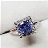 Image 3 : 14K White Gold Tanzanite December B-Stone(1.2ct) Diamond(0.13ct) Ring (~Size 6) (~weight 2.89g), Mad