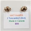 Image 5 : 18K Yellow Gold Pink Sapphire(1.75ct) Diamond(0.06ct) Earrings (~weight 1.65g), Made in Canada, Appr