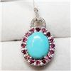 Image 1 : Silver Turquoise Amehyst Necklace (~weight 4.56g), Suggested Retail Value $240 (Estimated Selling Pr