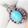 Image 3 : Silver Turquoise Amehyst Necklace (~weight 4.56g), Suggested Retail Value $240 (Estimated Selling Pr