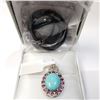 Image 4 : Silver Turquoise Amehyst Necklace (~weight 4.56g), Suggested Retail Value $240 (Estimated Selling Pr