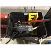 Image 1 : Black Bin of 4 hand saws and club lock