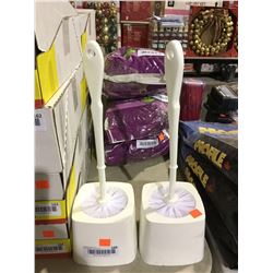 Toilet Bowl Brush and Caddy Lot of 2