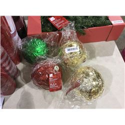 Lot of 4 NEW 6 inch shatter proof oversize ornaments