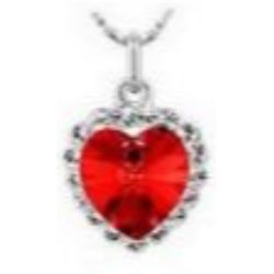 Austrian Crystal with Swarovski Elements - Red heart necklace