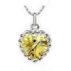 Austrian Crystal with Swarovski Elements - Yellow heart necklace