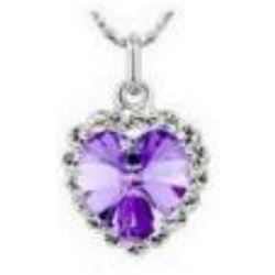 Austrian Crystal with Swarovski Elements - Violet heart necklace